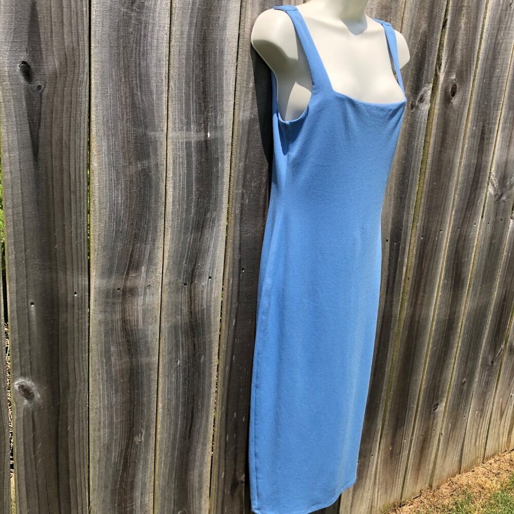 Lovers + Friends Medium Anthropologie Midi Dress Blue Donatella Sleeveless - Picture 4 of 8